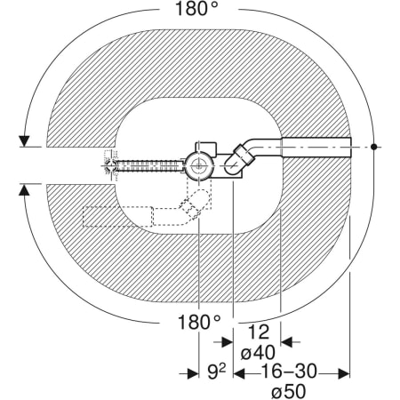 150.700.00.1 Слив для ванны Geberit с поворотным механизмом и подводом, d52 Geberit  - Вид №2