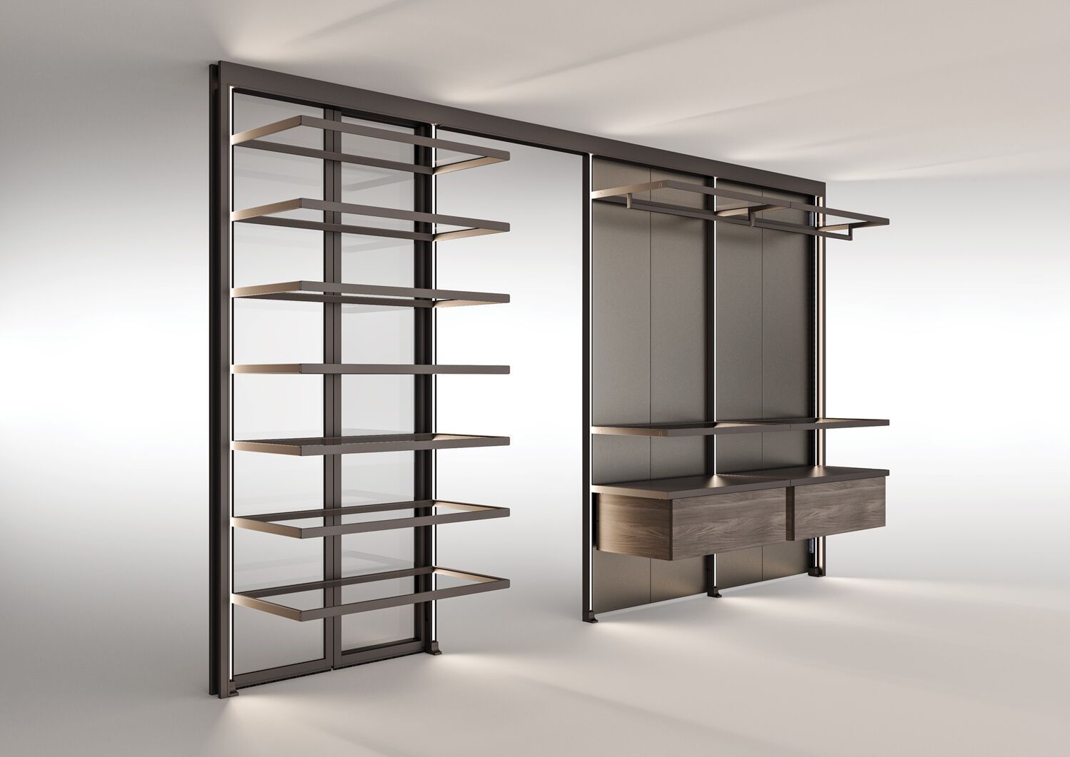 Модульная гардеробная с проходом двери MisuraEmme PALO ALTO FREE ARCH-00143168 - Вид №3