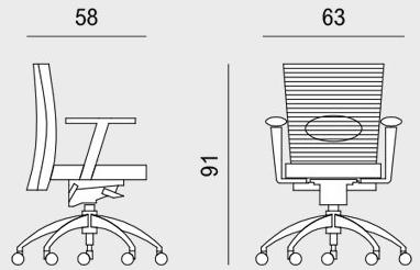 Viganò Поворотный откидной офисный стул из ткани Queen mesh sun-id-1355236 - Вид №4