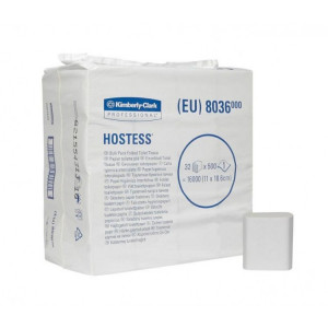 8036 Kimberly Clark Туалетная бумага листовая Kimberly-Clark Hostess 8036 1-слойная 32 пачек по 500 листов