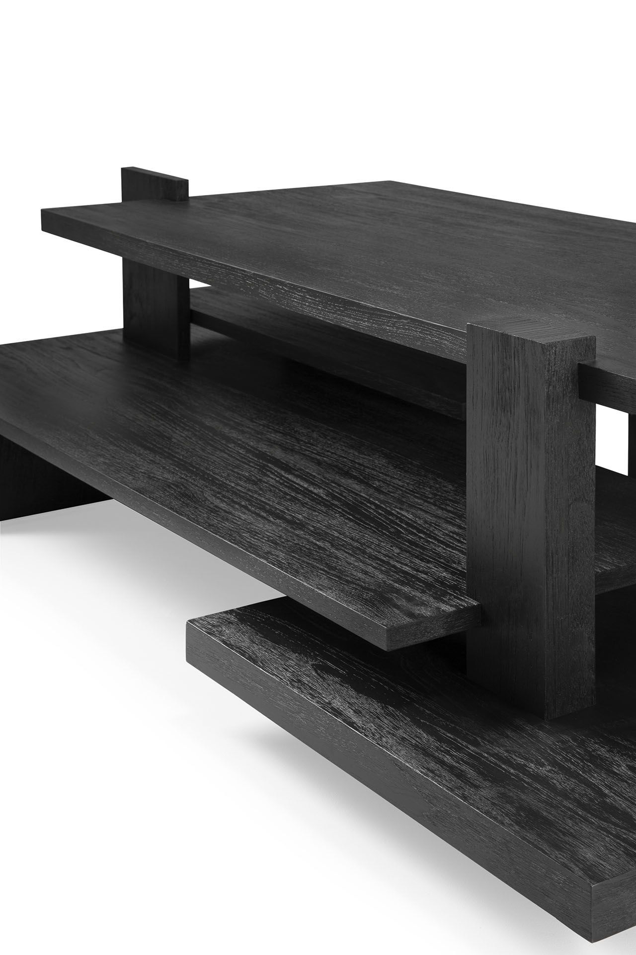 Деревянный низкий прямоугольный журнальный столик с журнальной стойкой Ethnicraft Аннотация ARCH-00084472 - Вид №11
