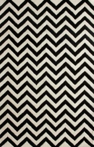 Ковер Zig Zag чёрный 300х400 DOLLY CAPRETS ДИЗАЙНЕРСКИЕ, ЗИГ ЗАГ 015231 Белый;чёрный