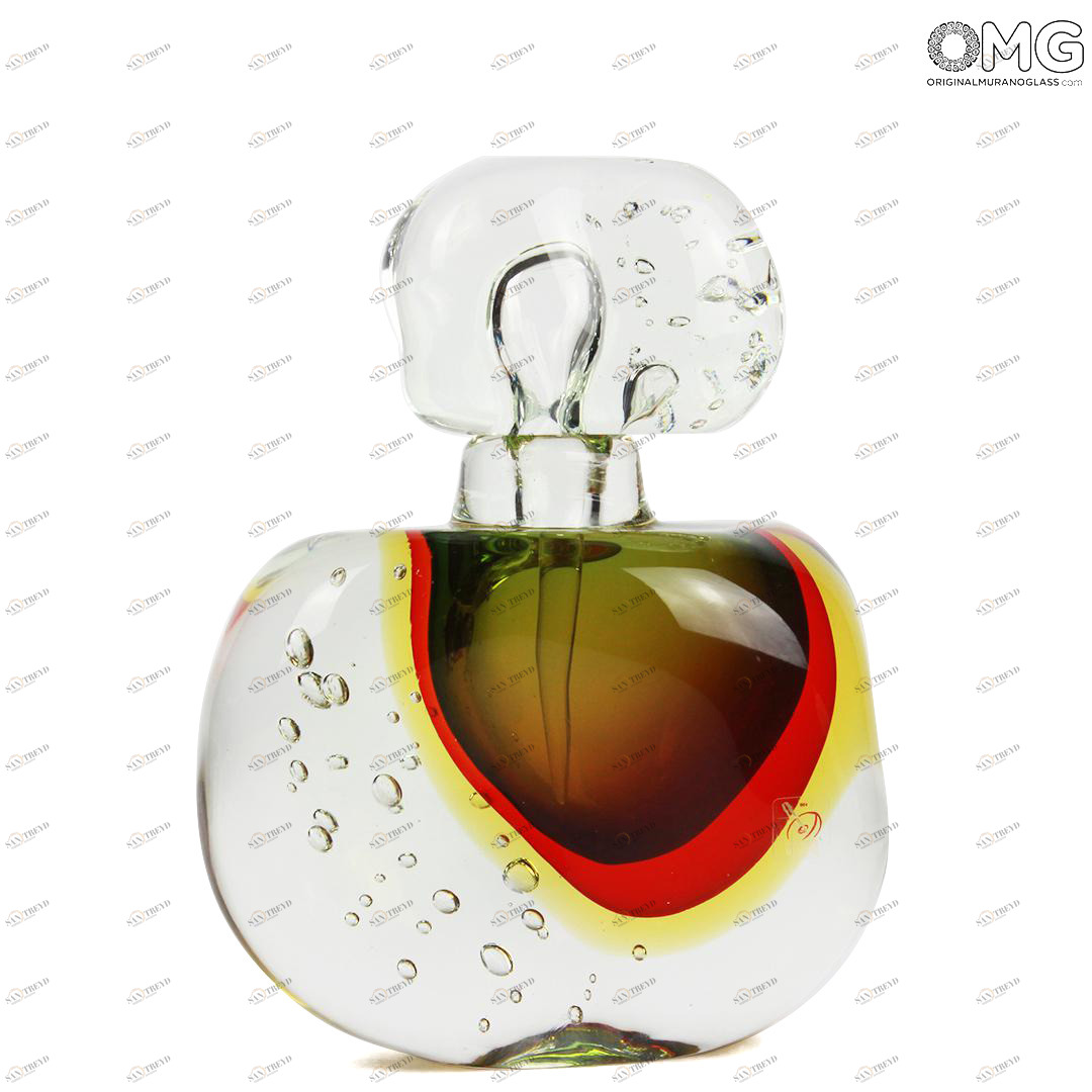 1707 ORIGINALMURANOGLASS Флакон с пробкой Зеленая Лагуна - соммерсо - муранское стекло 20 см 