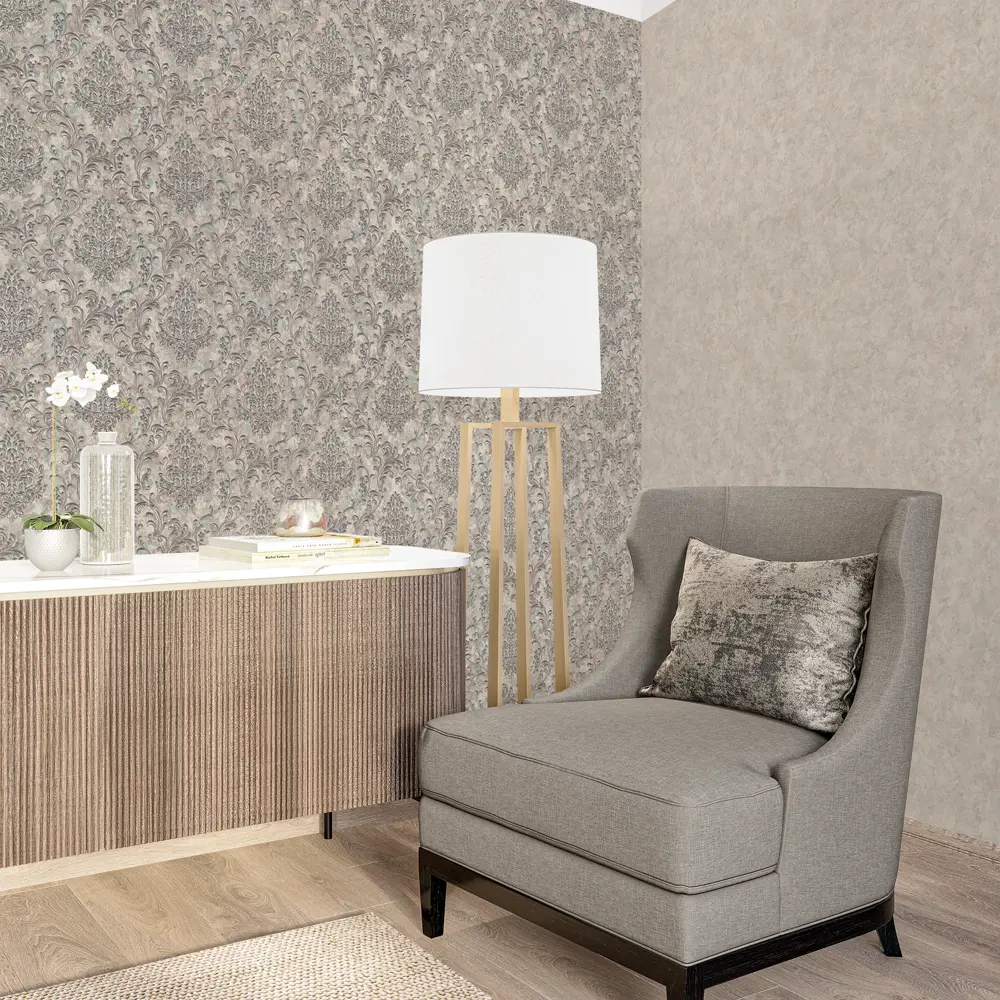 Обои флизелиновые Palitra Home Diamond бежево-зеленые 1.06 м HC71781-27 83537059 STLM-2185490 - Вид №3