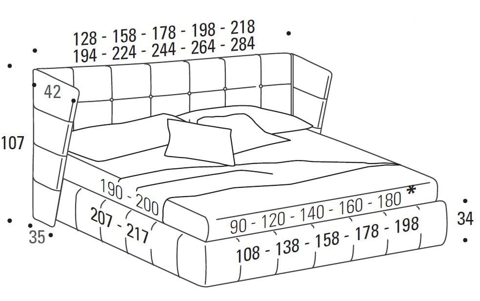 Двуспальная кровать для хранения ткани с мягким изголовьем Felis Bedstories ARCH-00113274 - Вид №11