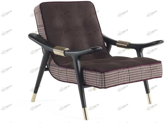 ETRO Home Interiors Мягкое кресло из нубука с подлокотниками  E.maa.221.a 