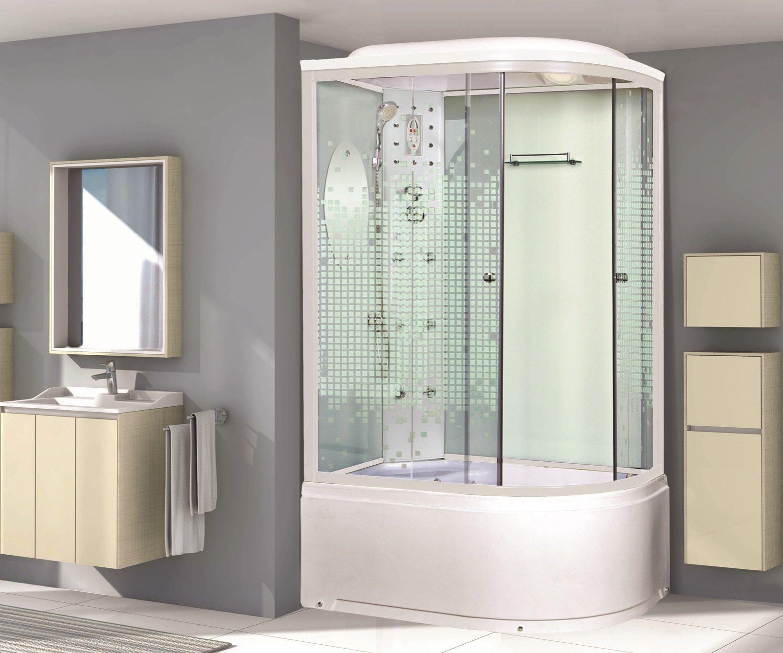 Душевая кабина NG-310-01LN (1200х800х2200) высокий поддон(48см) стекло МОЗАИКА Niagara Ultra 3100154LN