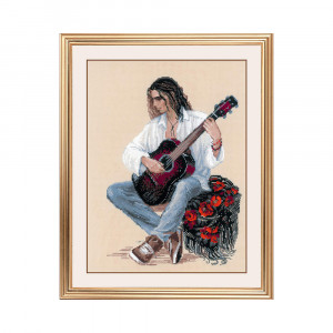 1766 Набор для вышивания Гитарист 30 х 40 см RIOLIS Сотвори Сама