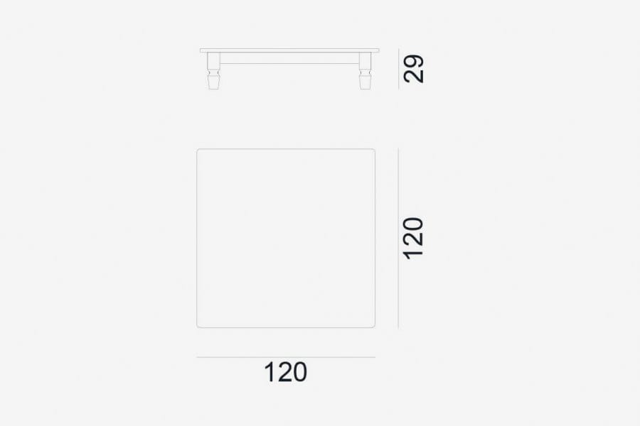 Каррарский мрамор квадратный низкий садовый столик Gervasoni Jeko ARCH-00035791 - Вид №4