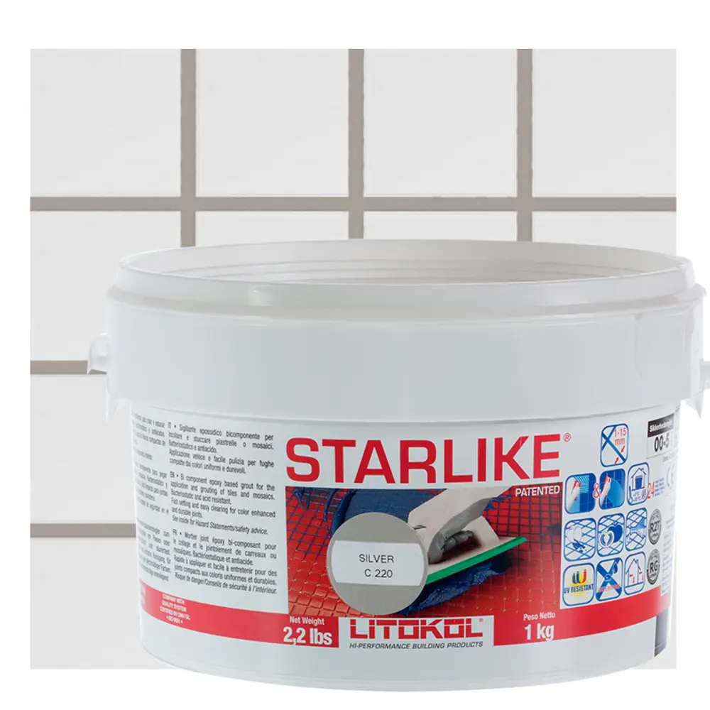 Затирка эпоксидная Litokol Litochrom Starlike C.220 цвет светло-серый 1 кг Без серии STLM-2019346