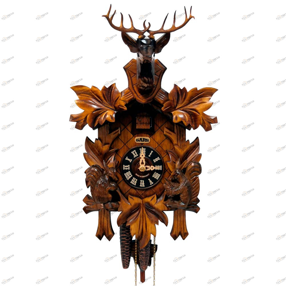 Часы настенные с кукушкой коричневые 0533 Sars SARS ДИЗАЙНЕРСКИЕ 00-3967485 Коричневый 