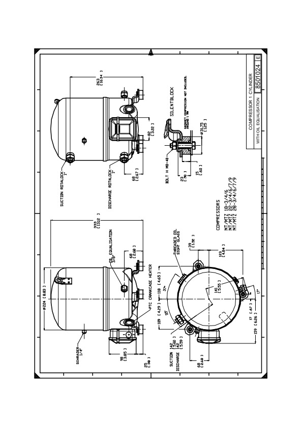 Danfoss MT/MTZ — Герметичные поршневые компрессоры MT144-4VM Компрессор MT144-4VM  - Вид №7