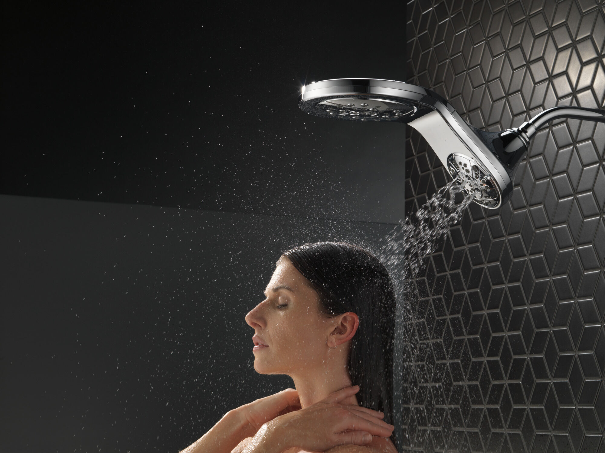 58581-25-PK HydroRain® H2Okinetic® 5-регулировочная душевая лейка два в одном Delta Faucet Universal Showering Хром  - Вид №18