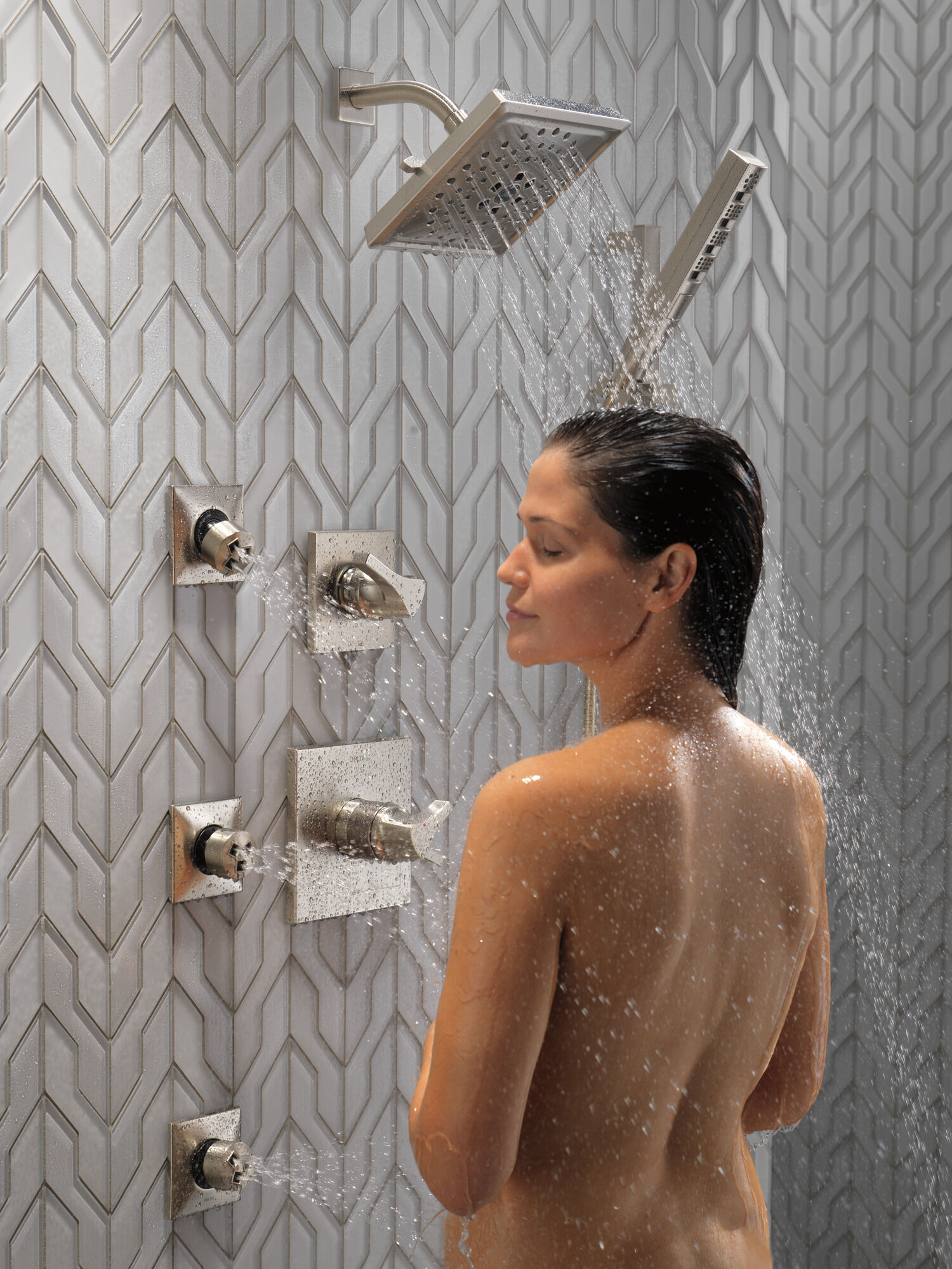 Квадратный спрей для тела HydraChoice® Square Body Spray Trim Delta Faucet T50210-SS - Вид №44