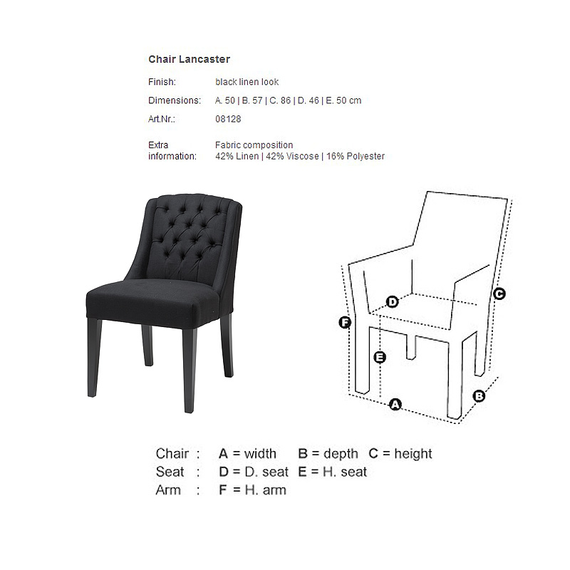 Стул обеденный черный от Eichholtz EICHHOLTZ  247253 Черный  - Вид №1