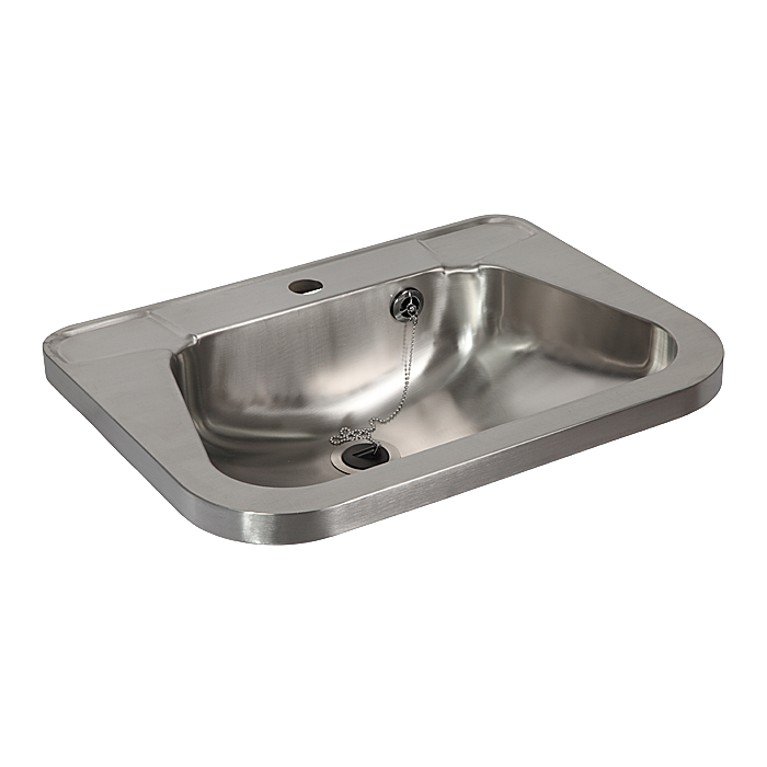 93260 Нержавеющий подвесной умывальник с отверстием для смесителя SANELA 