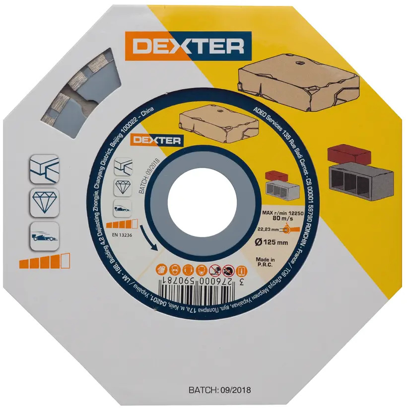 Алмазный диск Dexter для резки камня 125 мм 82007418