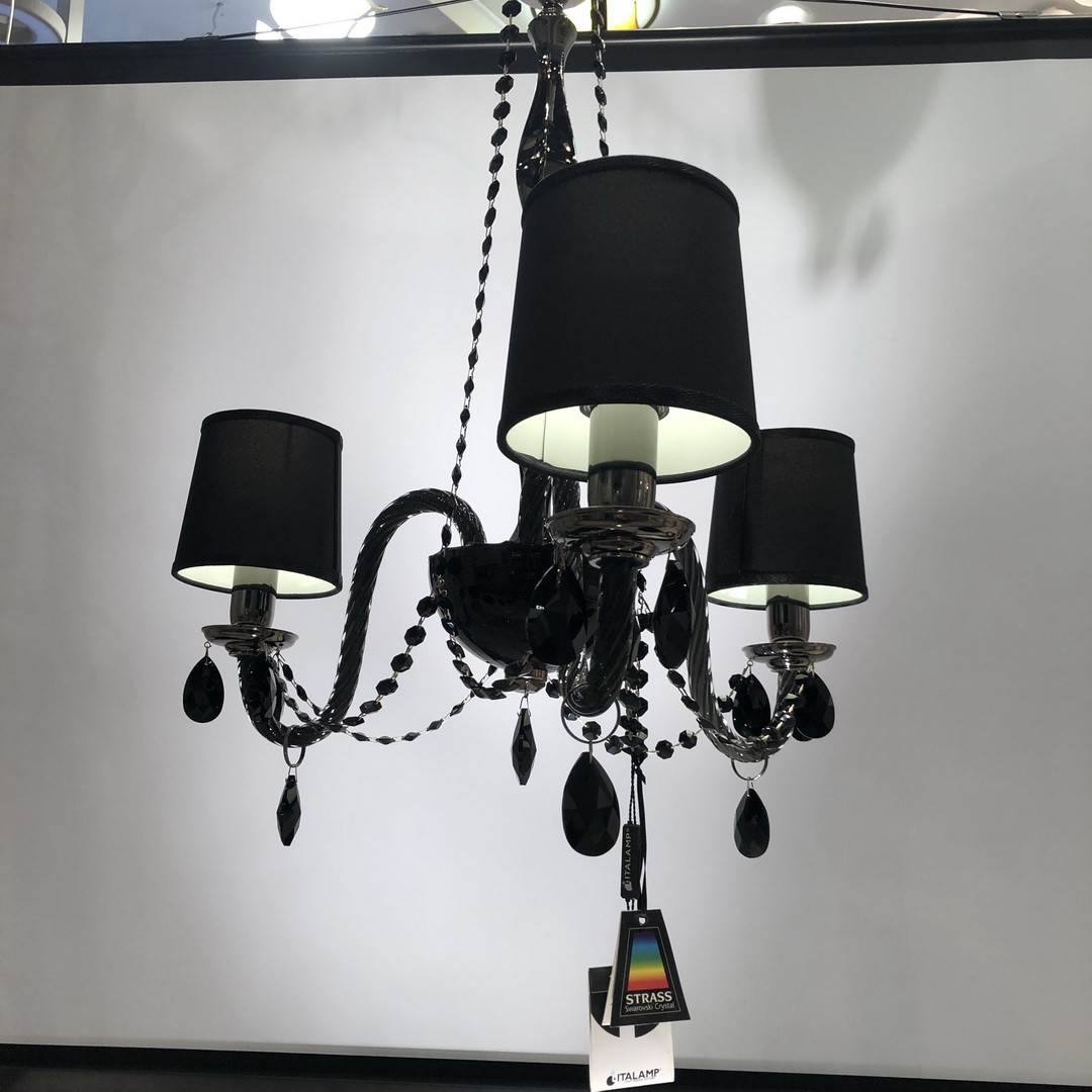 Italamp 445/3 cr.nero/SW strass/bla люстра подвесная 75099 - Вид №1