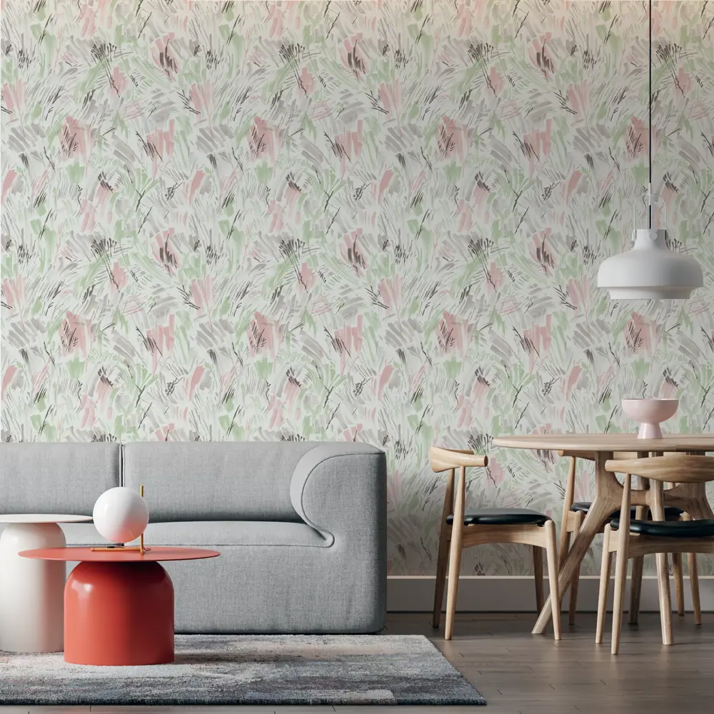 Обои бумажные Московская обойная фабрика Салют розово-зеленые 0.53 м 6398-7 85104873 STLM-2171400 - Вид №2