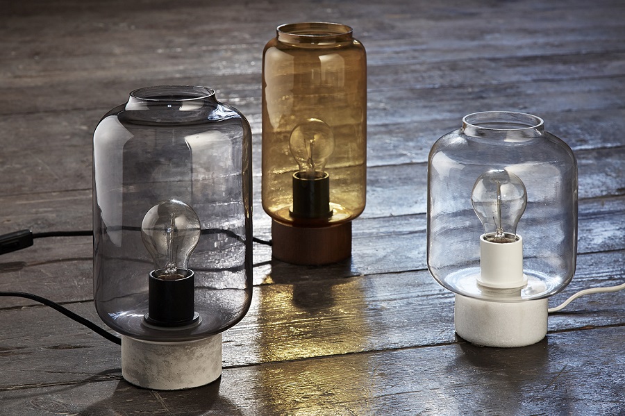 Лампа настольная Column, дымчатое стекло/серое основание Frandsen 244027185011 - Вид №1