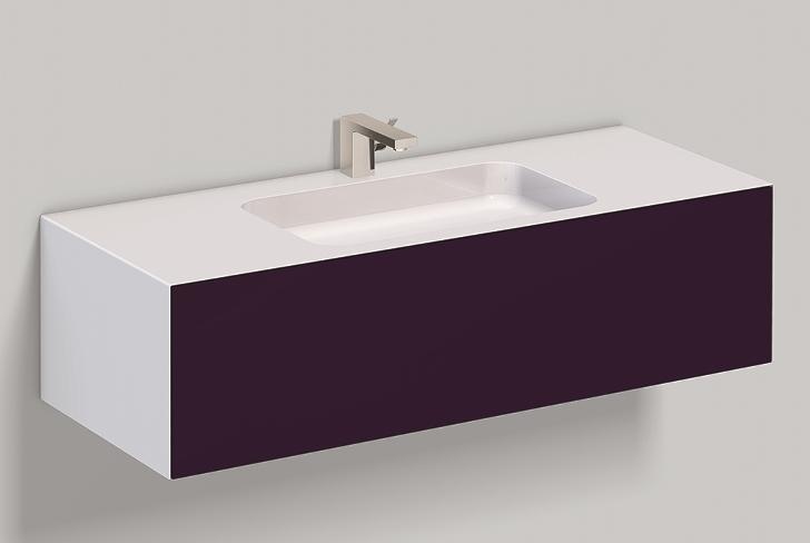 5157812000 Умывальник с тумбой, wp.folio5, белая, лакированная, шелковисто-матовый блеск, баклажан Alape серия FO (Folio) 