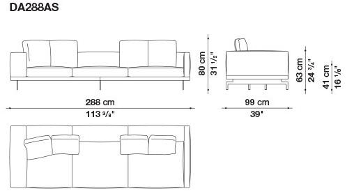 B&B Italia 3-х местный тканевый диван с шезлонгом Dock sun-id-1355318 - Вид №112