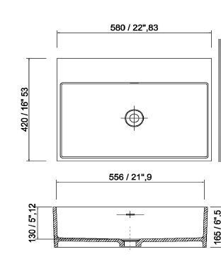 46675 Накладная раковина на столешницу  овальная Dimasi  - Вид №1