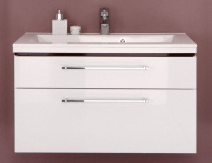 WUA389D1M(722/161) Puris Cool line, тумба под раковину из минерального литья 900 мм, цвет белый высокоглянцевый