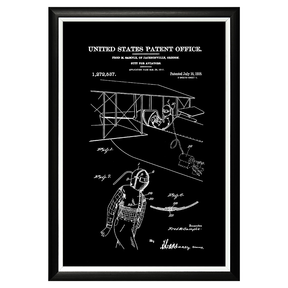 896521291_1818 Арт-постер «Патент на костюм летчика, 1918» Object Desire 