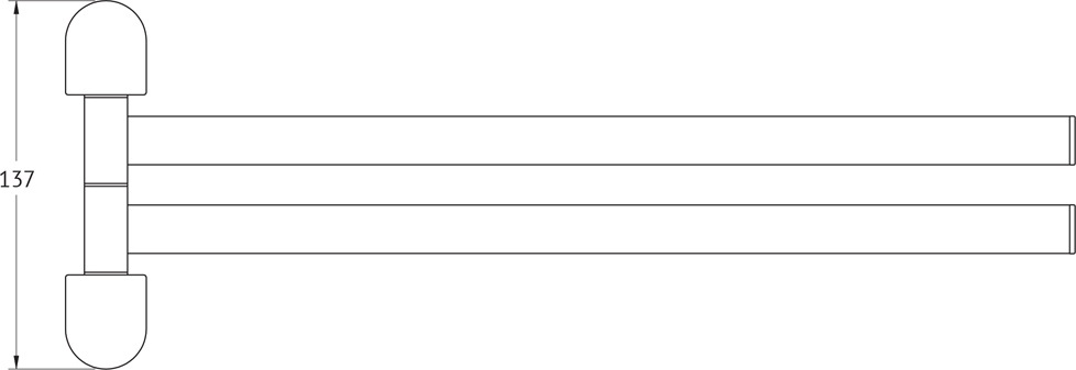 7731 Держатель полотенец поворотный двойной 35 cm ARTWELLE Schwarz - Вид №1