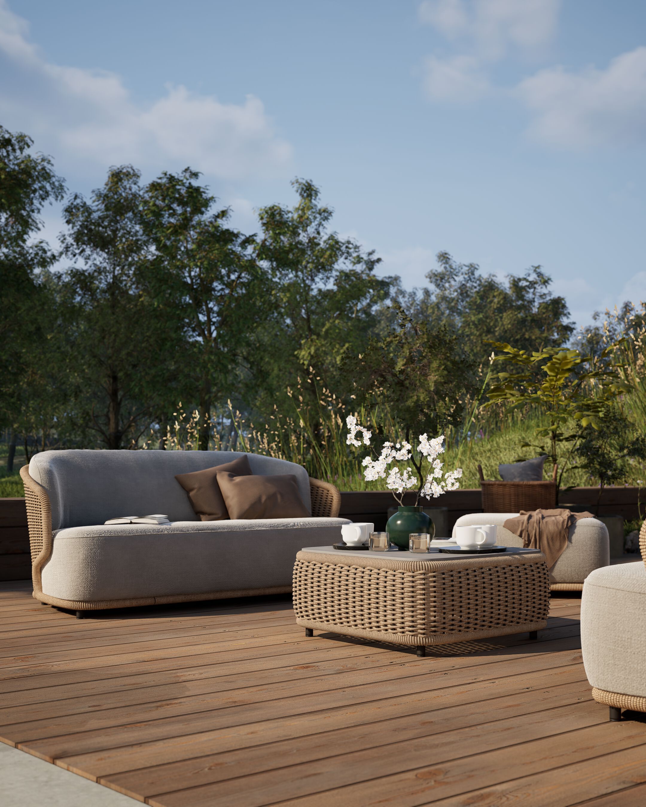 Морской канат низкий квадратный садовый столик DRIGANI Aura ARCH-00027390 - Вид №4