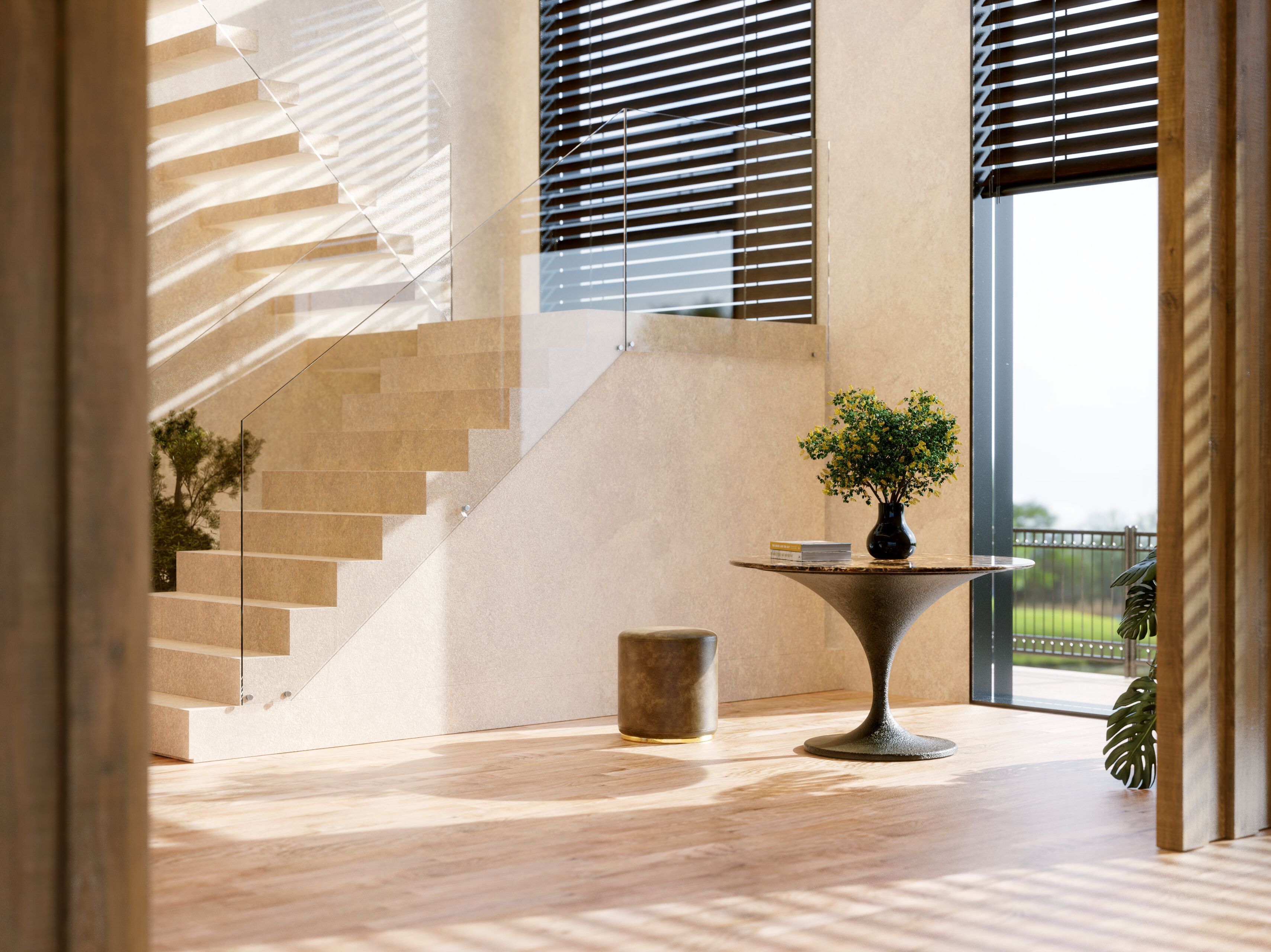 Круглый стол из стекловолокна с мраморной столешницей GANSK CHARM ARCH-00142142 - Вид №4