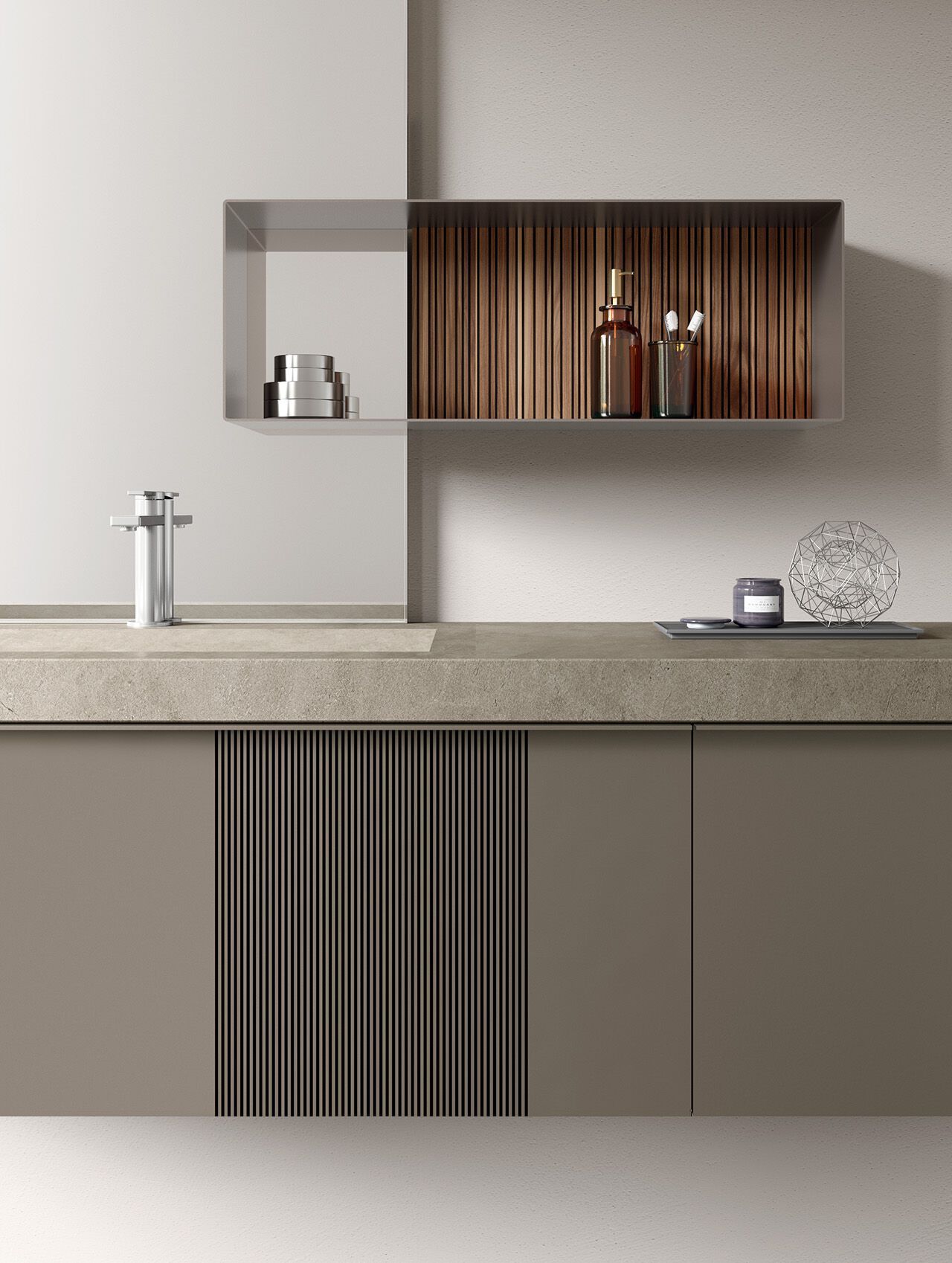 Подвесной умывальник с ящиками ARCOM Pollock текстуры ARCH-00104719 - Вид №1