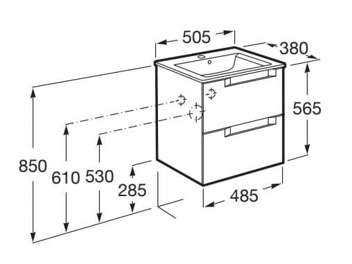 Деревянный умывальник с ящиками Roca Aleyda ARCH-00140420 - Вид №51