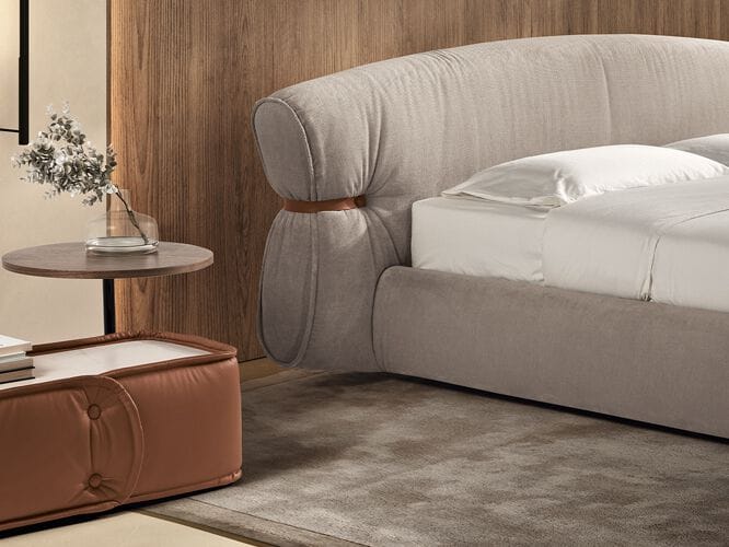Двуспальная кровать из ткани с мягким изголовьем Max Divani BonBon ARCH-00083422 - Вид №8