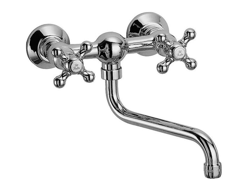 2 отверстия настенный кухонный кран с поворотным изливом Rubinetterie Frattini Dedra ARCH-00012664