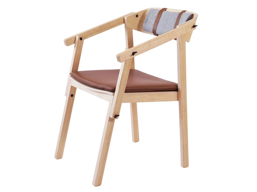 Штабелируемый кожаный стул со встроенной подушкой Askia ателье ARCH-00144678