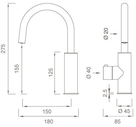 Ceadesign Открыть / закрыть кран для быстрого кипячения воды Milo360 Mil 211 - Вид №2