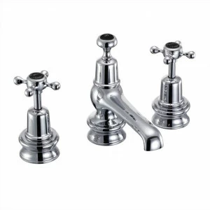 Смеситель для раковины на 3 отверстия Regent, с донным клапаном [CLR12 BLA] Regent Burlington T14-QT BLA, T4B, T4B, T4B, T1 BLA