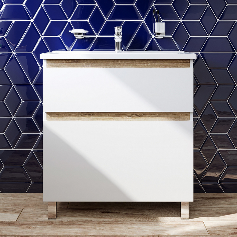 M85AFSX1002WG База под раковину напольная 100 см 2 ящика белый глянец AM.PM X-Joy 