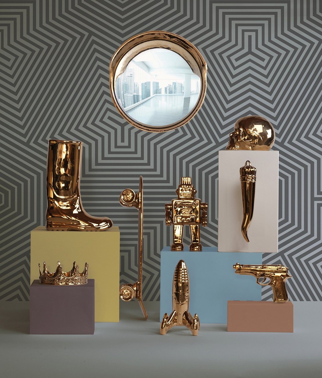 Статуэтка фарфоровая золотистая Memorabilia Gold My Robot SELETTI  00-3883221 Золото  - Вид №9