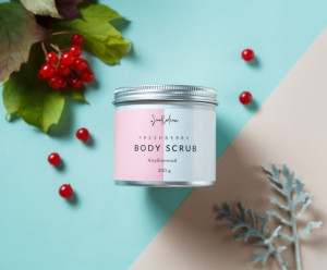 8900 Скраб «Вдохновляй» Клубника_400 г. Вкусляндия