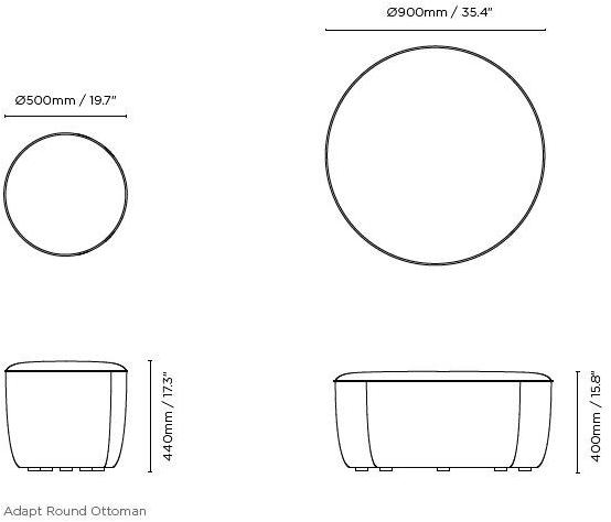 Ross Gardam Круглый пуф из ткани Adapt sun-id-1471485 - Вид №7