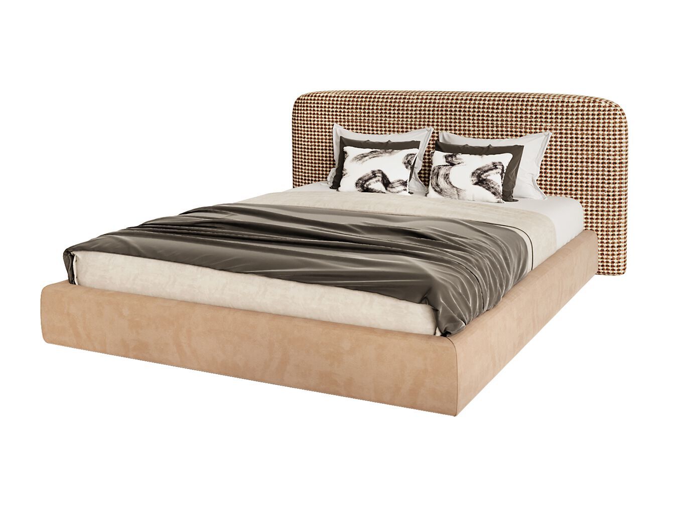 Двуспальная мягкая кровать из ткани ANA ROQUE INTERIORS ARCH-00052681