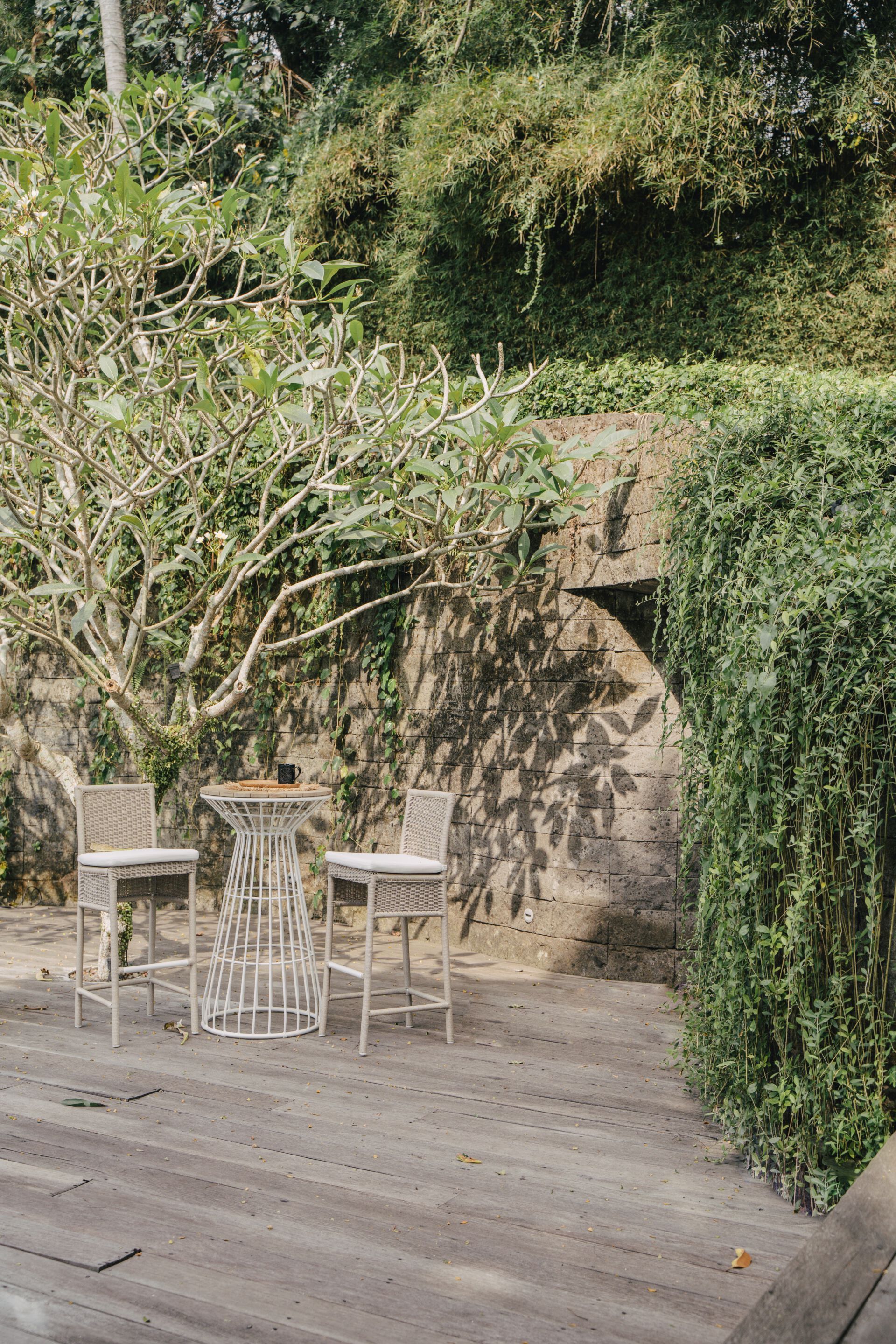 Высокий круглый алюминиевый и деревянный садовый стол cbdesign Fiorella ARCH-00132255 - Вид №7