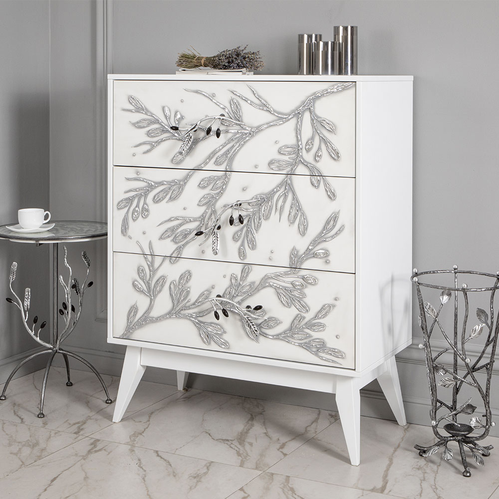 11629 Комод Oliva Branch Айс Античное серебро BOGACHO 4627196597396