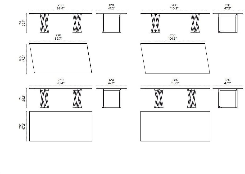Casamania & Horm Прямоугольный стол из металла и стекла Quadror™ sun-id-1499047 - Вид №10