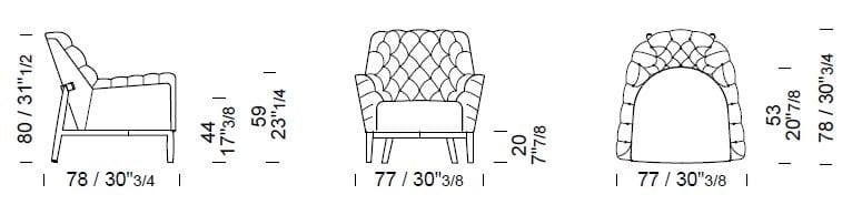 Бархатное кресло с подлокотниками Borzalino EVE CAPITONNÉ ARCH-00087841 - Вид №3