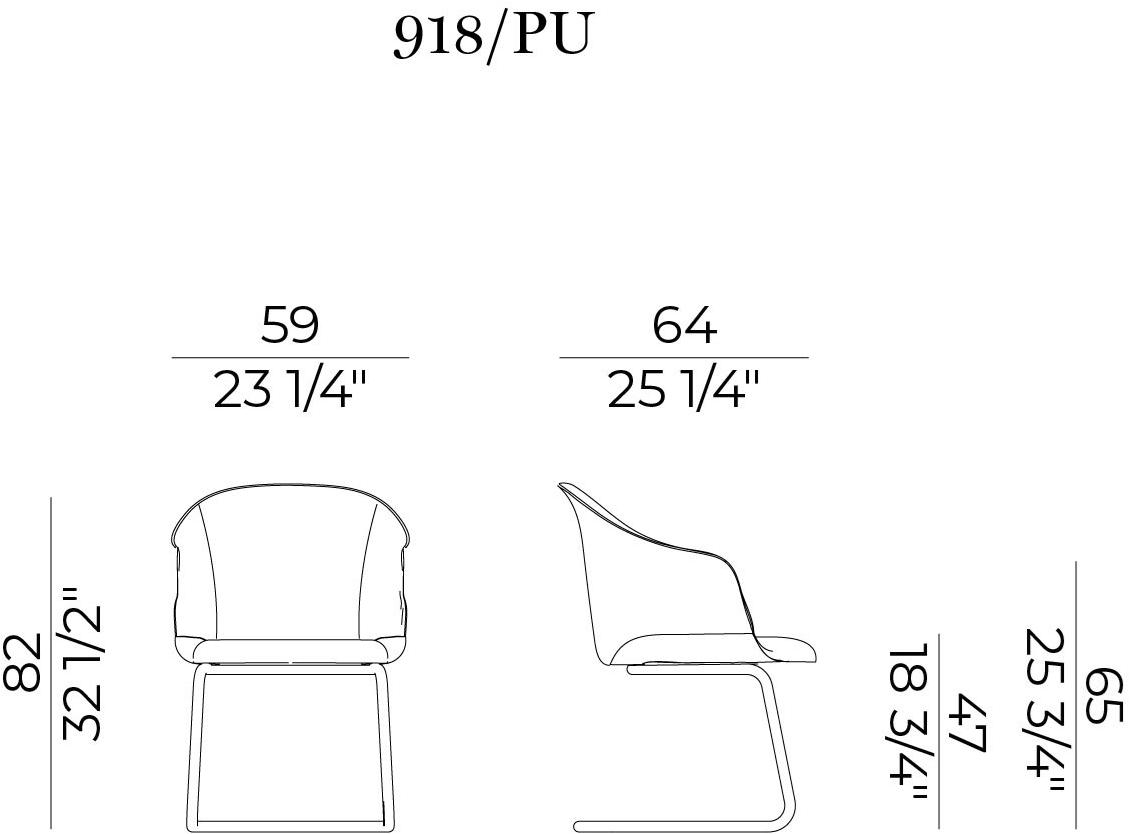 Potocco Кресло консольное, обитое кожей, с подлокотниками Lyz 918 pu - Вид №2