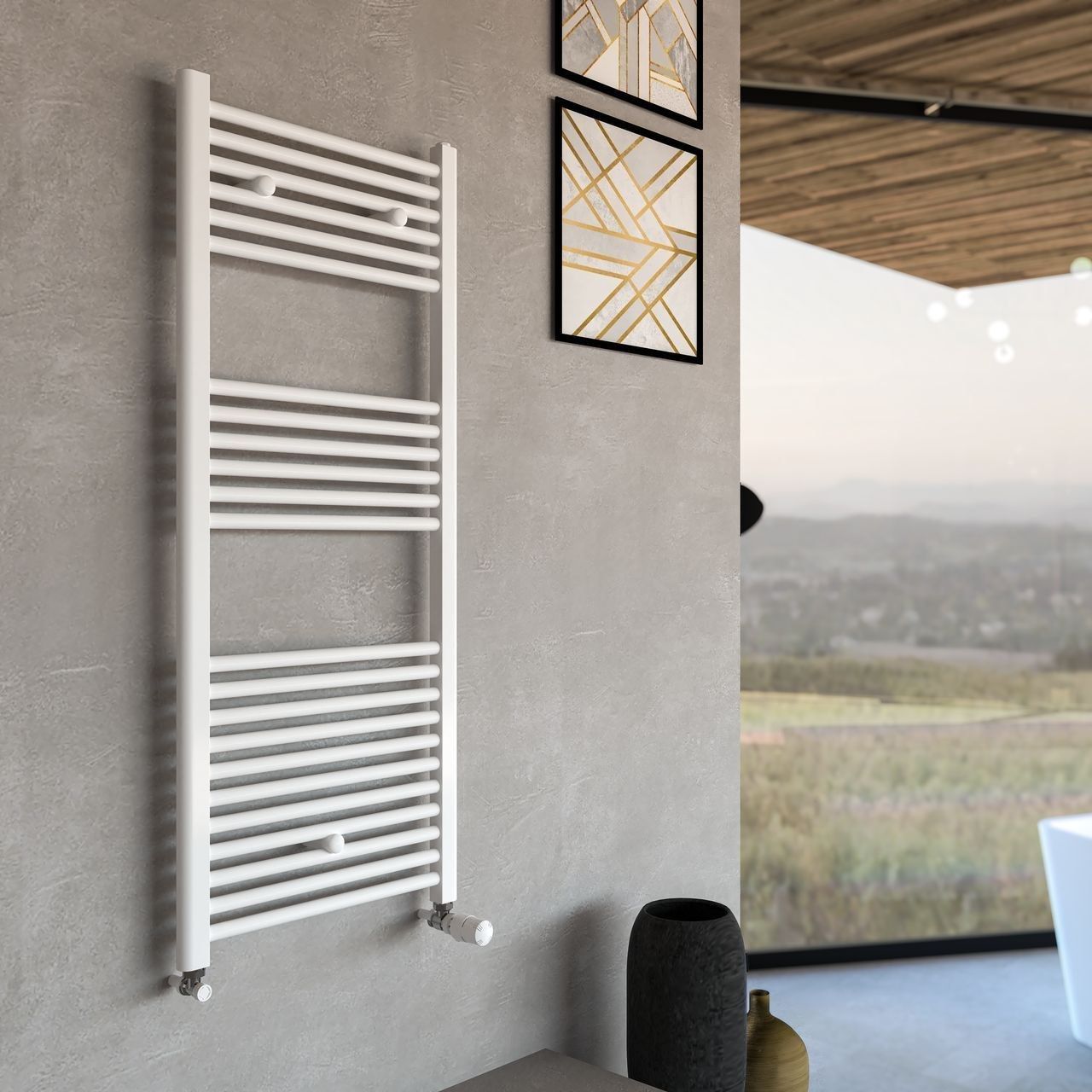 Настенный стальной полотенцесушитель с горячей водой Ercos Опера ARCH-00101025 - Вид №6